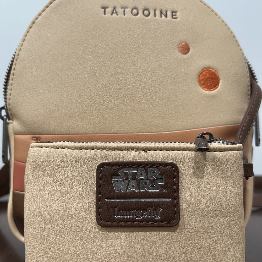 Loungefly Star Wars Tatooine Mini Convertible Backpack with Pouch - Picture 4 of 8